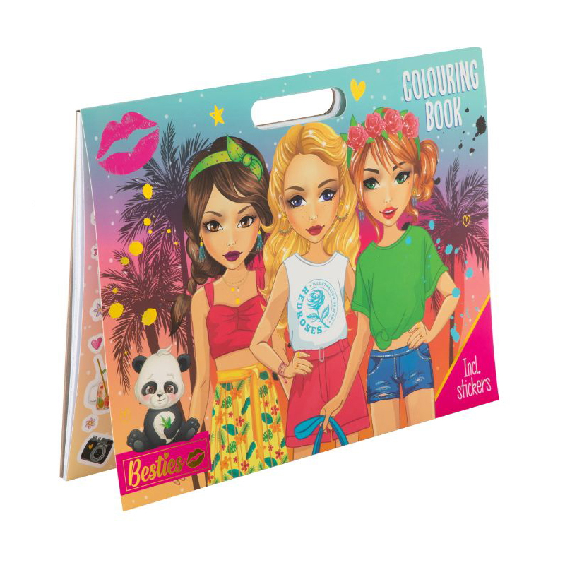 Besties malebog m/25 sider + stickers 26x35,5 cm