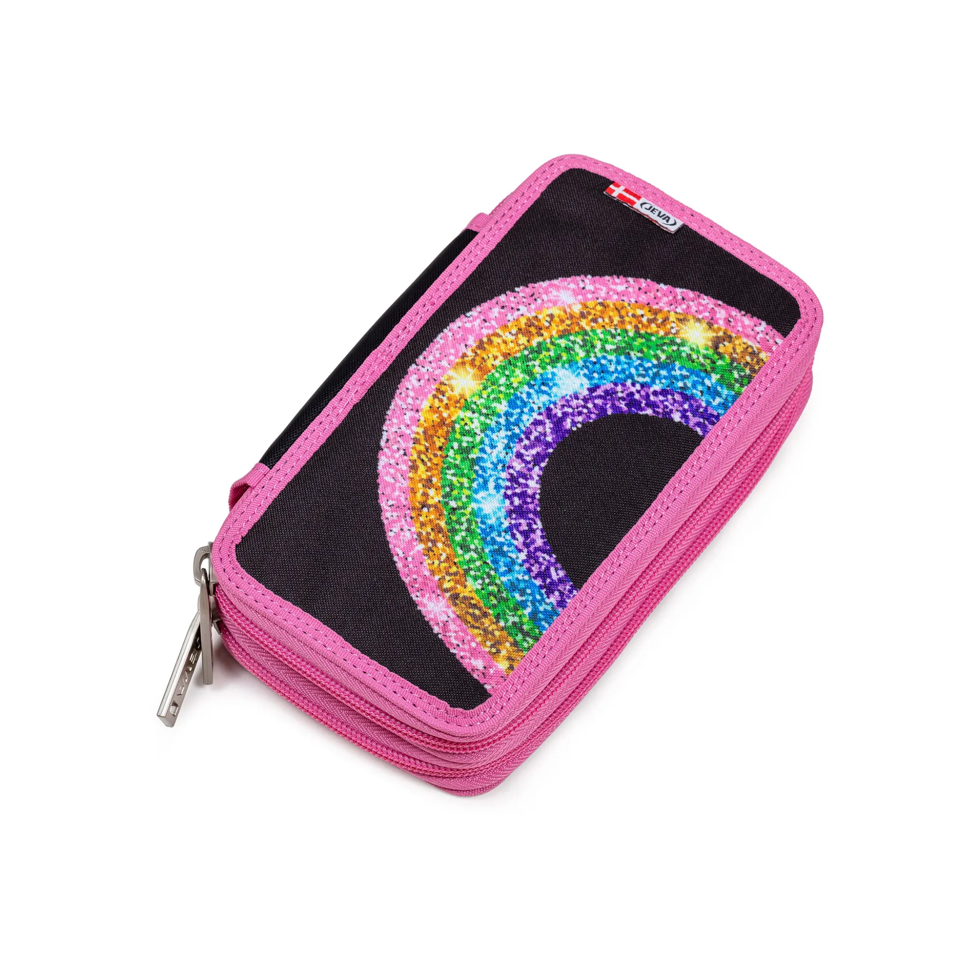 Shimmer Rainbow TWOZIP penalhus med indhold