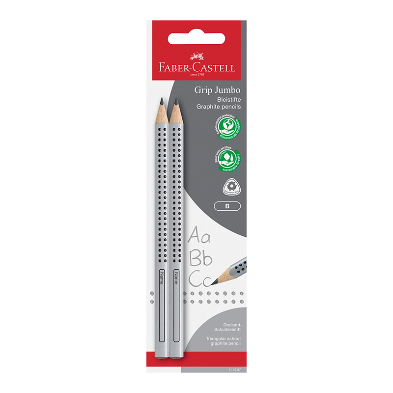 Faber-Castell Jumbo Grip Blyanter 2 stk. (Sølv)