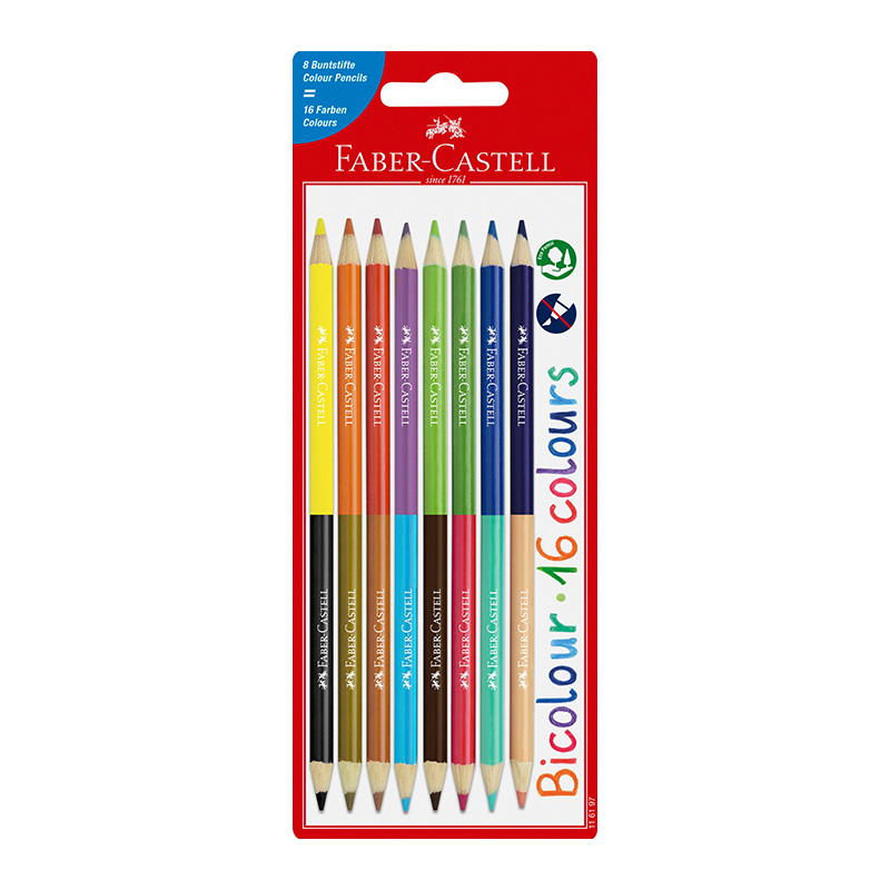 Faber-Castell Bicolor Farveblyanter 8 stk. = 16 farver