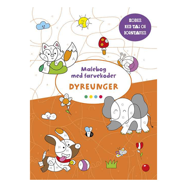 Malebog med farvekoder: Dyreunger