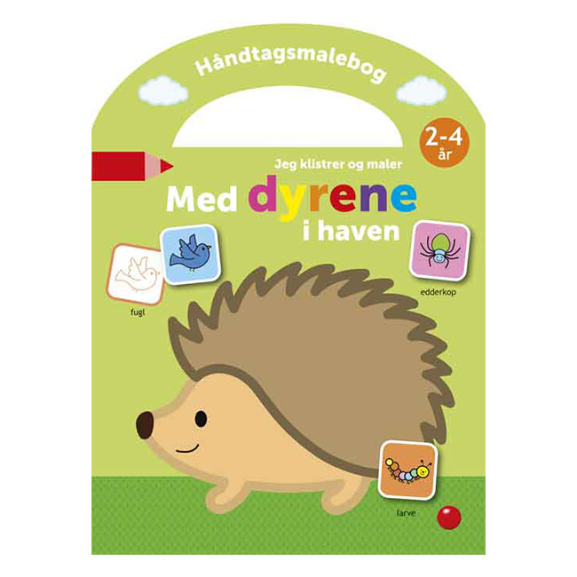 Håndtagsmalebog: Jeg klisterer og maler med dyrene i haven (pindsvin)